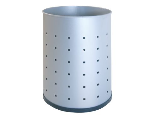 Cesto de papeis sie metalico 101-r prateado pintada perfurada 12 litros 315x215 mm , Sie , 52777 , 